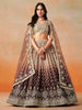 Brown Georgette Sequins Lehenga Choli With Dupatta