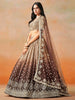 Brown Georgette Sequins Lehenga Choli With Dupatta