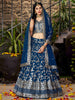 Sweet Dove Blue Zari Embroidered Designer Lehenga Choli