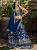 Sweet Dove Blue Zari Embroidered Designer Lehenga Choli