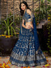 Sweet Dove Blue Zari Embroidered Designer Lehenga Choli