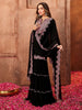 Malaika Arora Black Ethnic Motifs Thread Work Kurta With Sharara & Dupatta