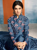 Jennifer Winget Blue Satin Silk Gown Style Readymade Suit