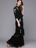Black Embroidered Kurta With Sharara