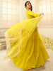 Malaika Arora Yellow Floral Thread Georgette Dupatta